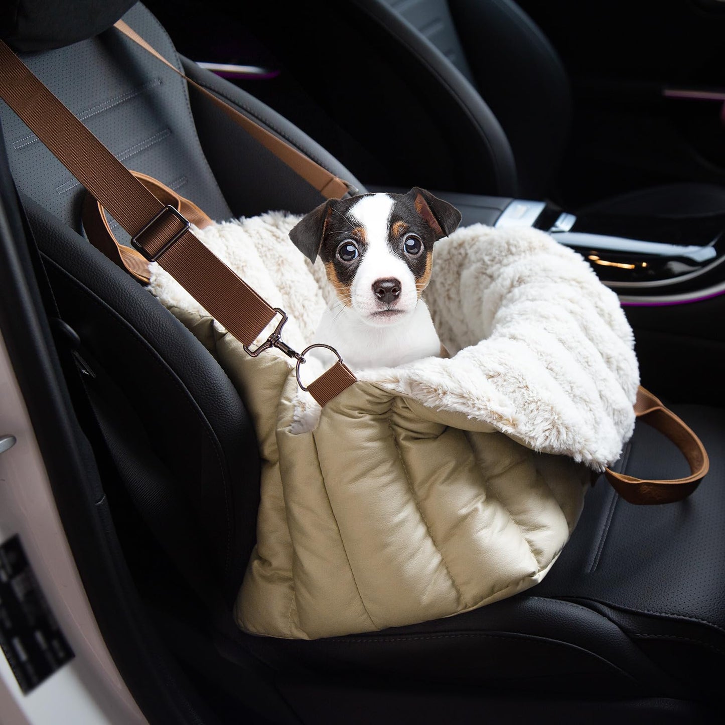 Small Dog Car Seat & Travel Carrier & Pet Bed - Fleece