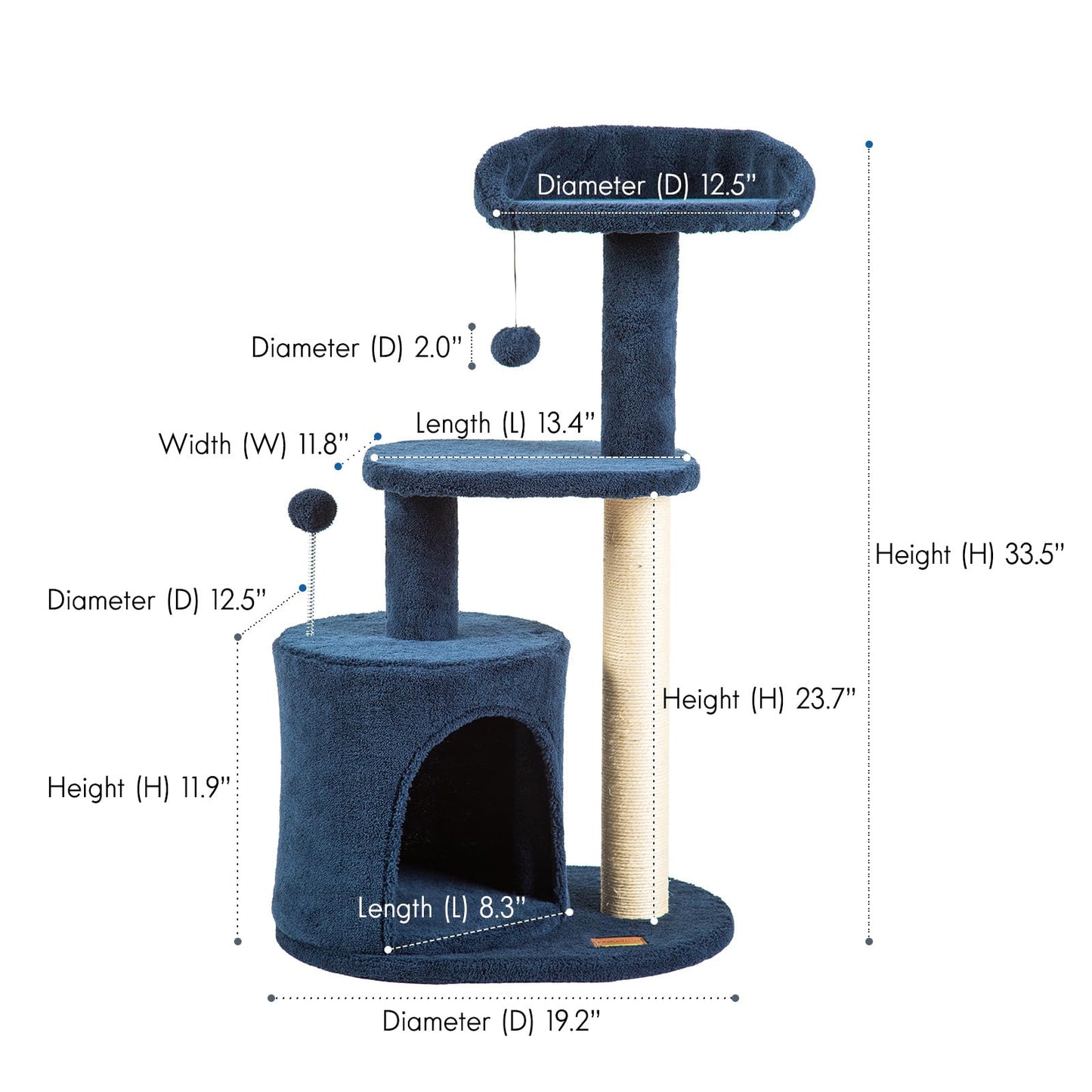 Deep Denim Blue Cat Tree