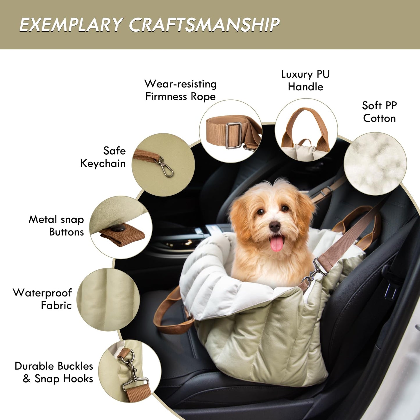 Small Dog Car Seat & Travel Carrier & Pet Bed