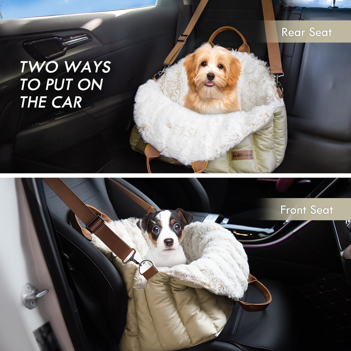 Small Dog Car Seat & Travel Carrier & Pet Bed - Fleece
