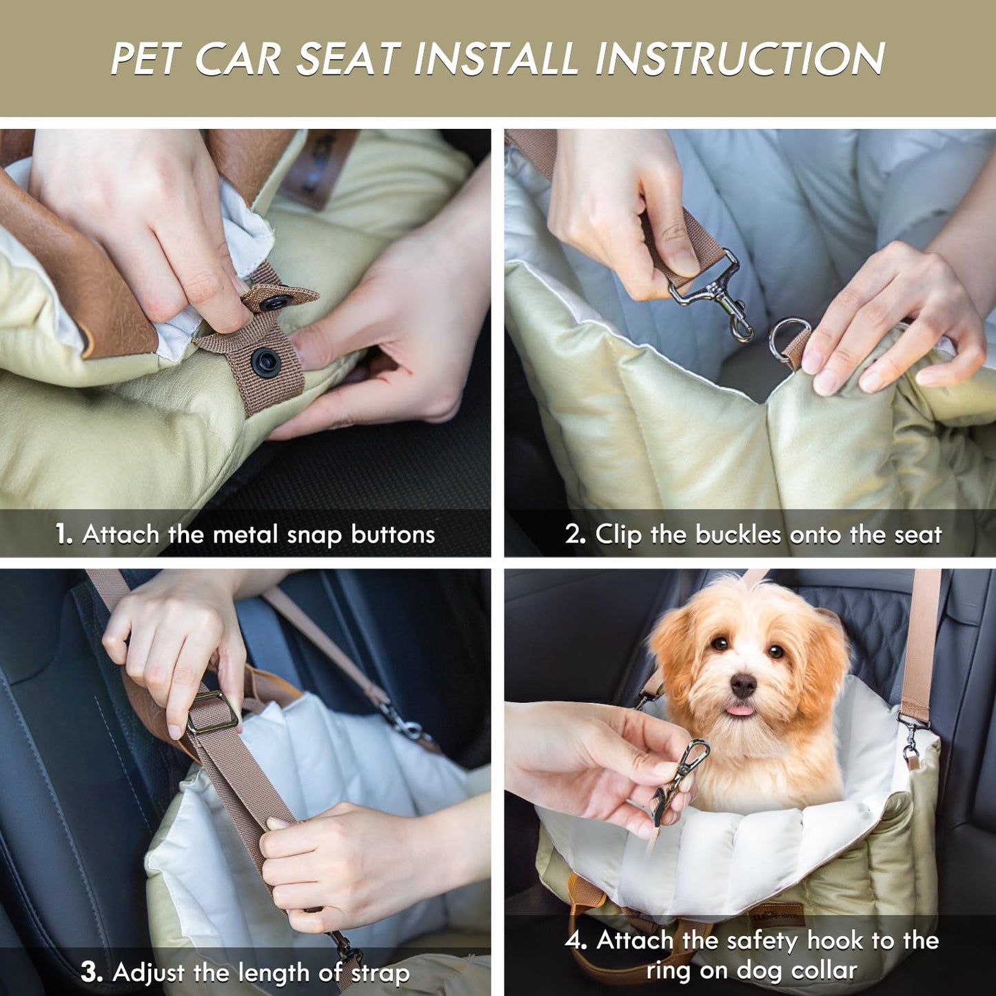 Small Dog Car Seat & Travel Carrier & Pet Bed