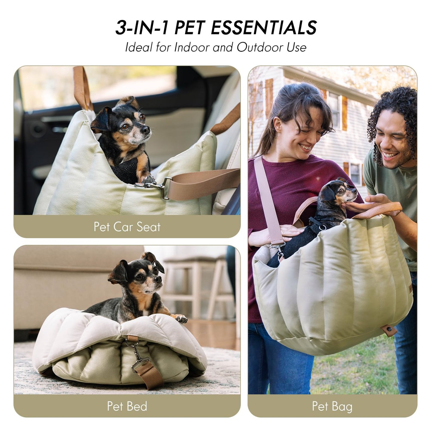 Small Dog Car Seat & Travel Carrier & Pet Bed