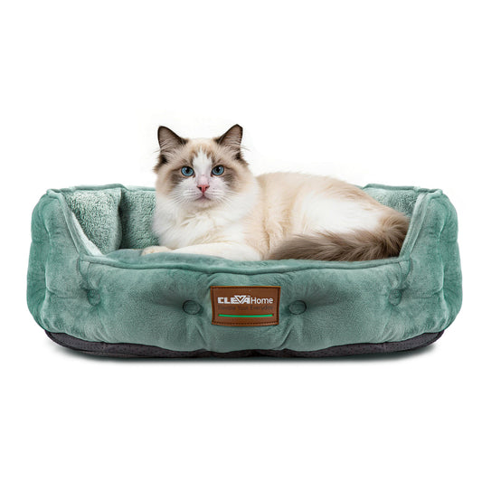Upgrade Plush Faux Fur Washable Round Cat Beds