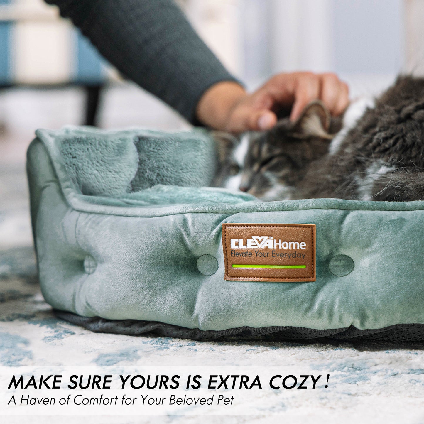 Upgrade Plush Faux Fur Washable Round Cat Beds