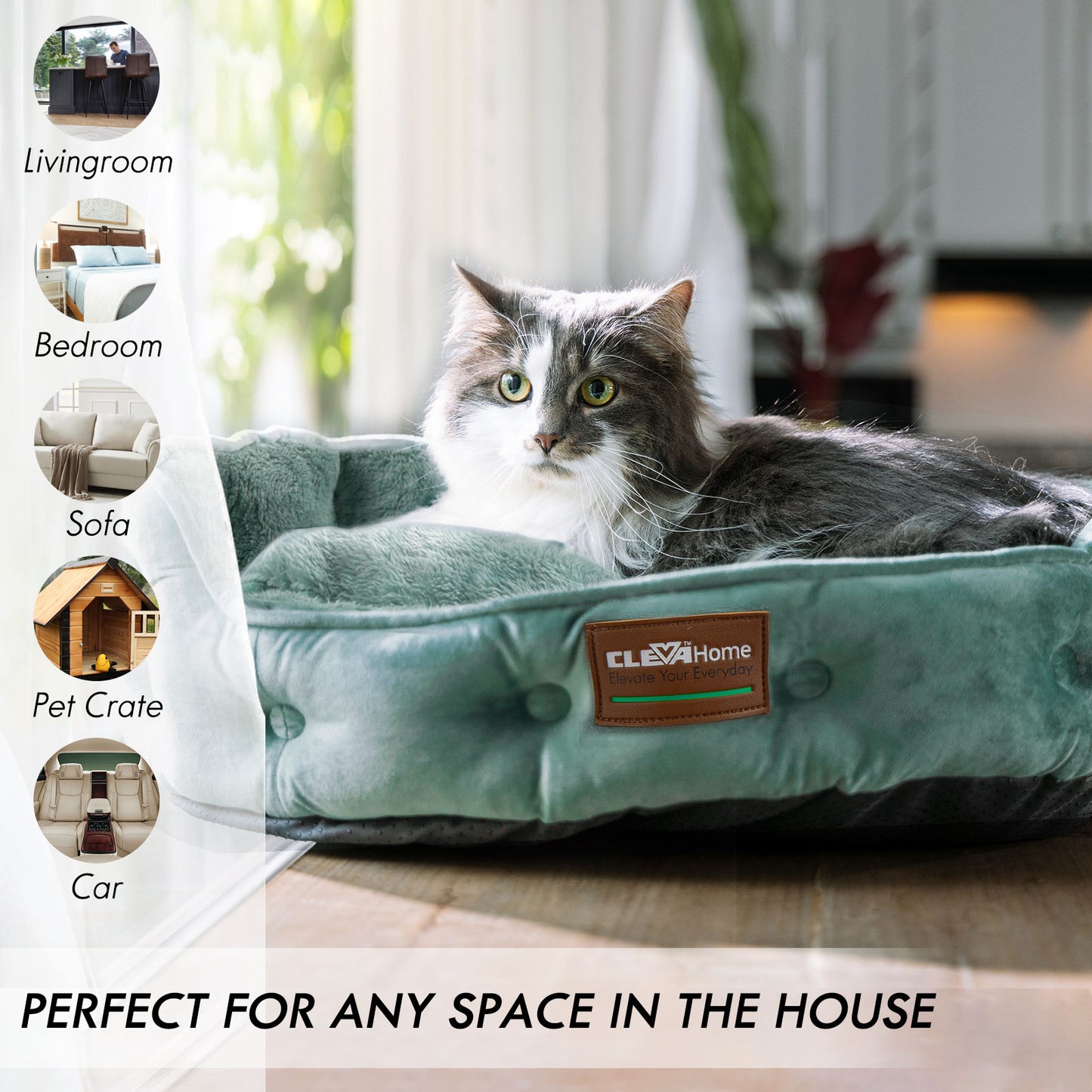 Upgrade Plush Faux Fur Washable Round Cat Beds