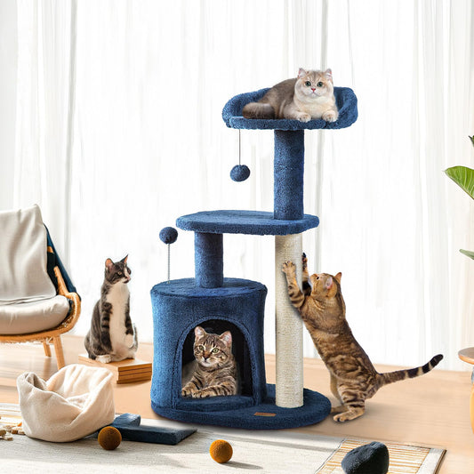 Deep Denim Blue Cat Tree
