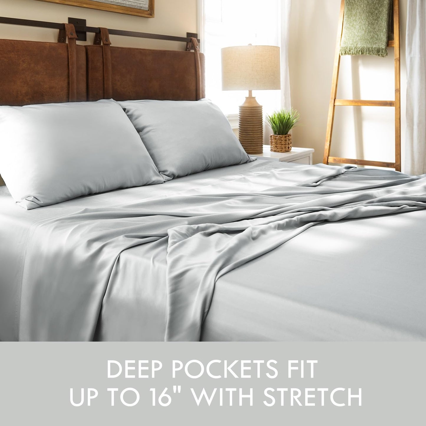 100% Rayon derived from Bamboo Bed Sheet Set
