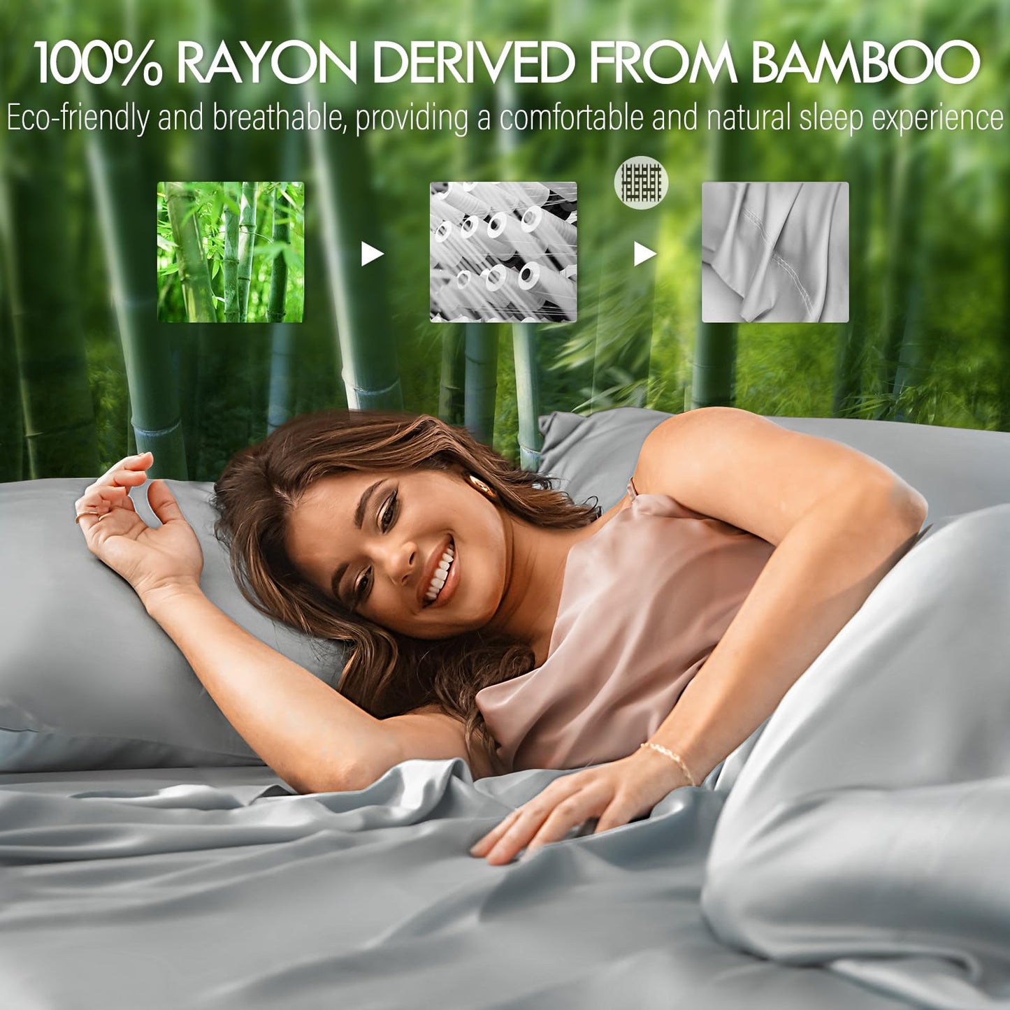 100% Rayon derived from Bamboo Bed Sheet Set
