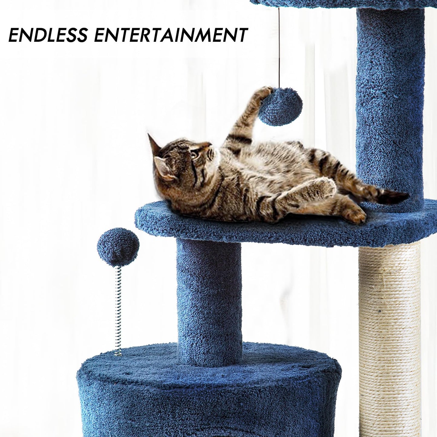 Deep Denim Blue Cat Tree