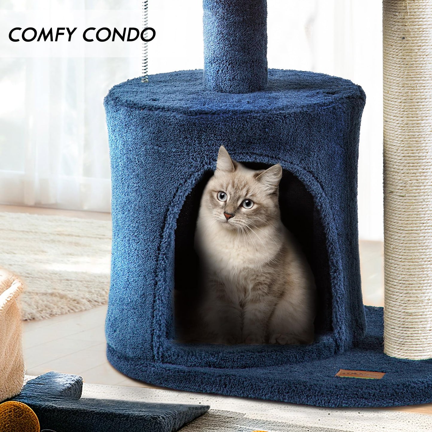 Deep Denim Blue Cat Tree
